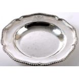 Marquess of Donegall. An Edwardian silver dish, the rim engraved with the arms of the Marquis of