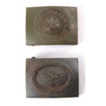 1934-1945 German uniform belt buckles. A Luftwaffe other ranks pressed steel buckle bearing oval