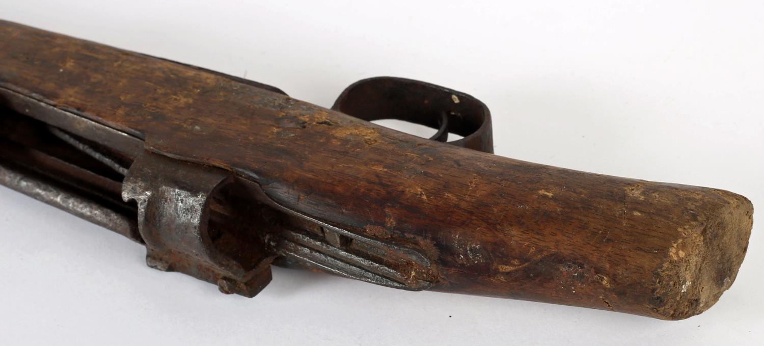 A 1914 -1918 German Mauser carbine rifle, the stock cut down and lacking bolt, in relic condition, - Image 3 of 4