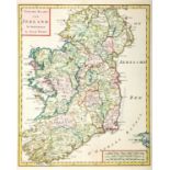 1744-1860s Maps of Ireland, Dublin and Wicklow. A hand-coloured engraved map, Nieuwe Kaart van