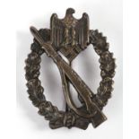1939-1945 German Wehrmacht / Waffen SS assault badge. A rifle with fixed bayonet superimposed on