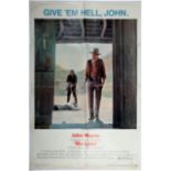Cinema poster, Rio Lobo, 1971, a movie poster for the western starring John Wayne, Jorge Rivero