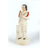 A 19th century Staffordshire figure of Theobald Wolfe Tone. The press-moulded figure depicting Wolfe