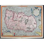 1573 Map of Ireland by Ortelius. A hand-coloured, engraved map, Eyrn Hiberniae, Britannicae, Insulae