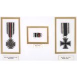 1914-18 German Inperial medals, an Iron Cross, second class and an Honour Cross of the World War