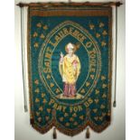 A 19th century processional banner venerating St. Laurence O'Toole, the patron saint of Dublin. A