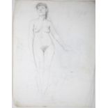 Constance Gore-Booth Countess Markievicz (1868-1927) Irish. Life drawing of a young woman. Pencil,
