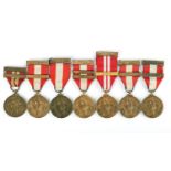 A collection of seven 1939-1946 Emergency Service Medals. Defence Forces medal with one bar; Local