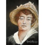 David McEwen, Irish. Grace Plunkett. Pastel on card, 12½" x 9½" (32 x 24cm) Signed.