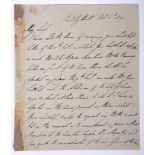 Wellington (Arthur Wellesley, Duke of, 1769-1852) Field Marshal and Statesman. Holograph letter (6
