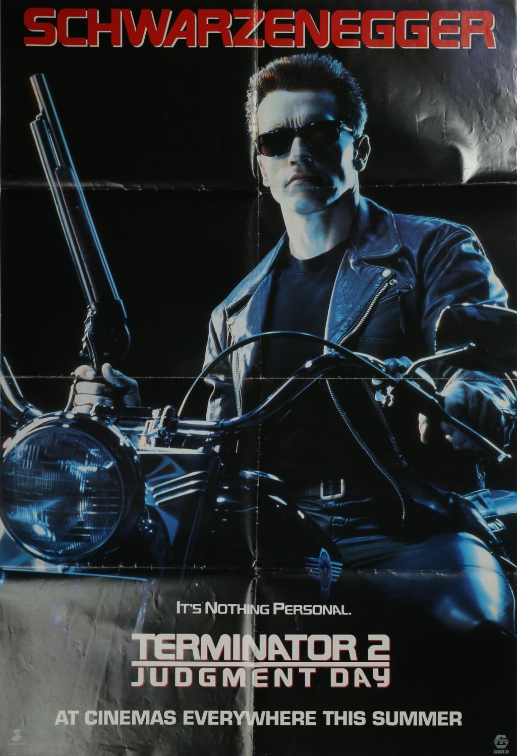 Cinema poster. Terminator 2: Judgment Day, Tri-Star. US one sheet, 39¾" x 27" (101 x 69cm) double-