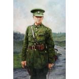 David McEwen, Irish. Michael Collins, full length portrait in uniform. Oil on canvas, 36½" x 29" (93