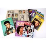 Elvis Presley. A collection of annuals and magazines about Presley together with a scrapbook