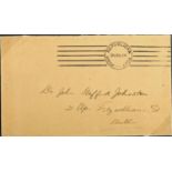 1919 Irish Republican Post envelope addressed to Dr John Stafford Johnston, 21 Upr. Fitzwilliam St.,