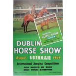 1969 Dublin Horse Show poster. With sticker advising of extra date. Printed by Hely Thom Limited,