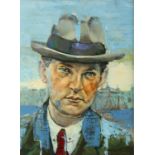 Tom Byrne (20th/21stC) Irish. Michael Collins. Oil on canvas, 16" x 12" (41 x 30cm) Signed.