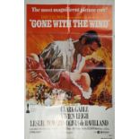 Cinema poster. Gone With the Wind, R-1980, movie poster for the epic drama starring Clark Gable,