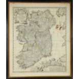 1690s Map of Ireland by Nicolas Visscher, a hand-coloured, engraved map of Ireland, Hiberniae Regnum