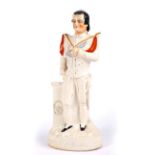 A 19th century Staffordshire figure of Theobald Wolfe Tone. The press-moulded figure depicting Wolfe