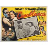 Casablanca. Warner Bros., R-1950s, Mexican lobby card, 12½" x 16½" 32 x 42cm). Scarce.