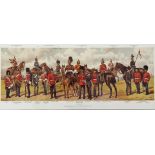 Irish Regiments of the British Army. A collection of six framed colour prints of uniform studies.