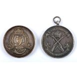 Musketry Medals, Royal Irish Rifles and Irish Command School of Musketry. A silver medal, the
