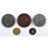 1814-1821 Medals commemorating royal visits to Ireland. 1814, copper medal, laureate bust of