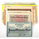 Banknotes. Germany, 1922-24, collection of Weimer Republic hyper-inflationary banknotes,