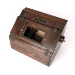 1930s-40s Irish Electro Medical Company X-Ray viewer. An oak slope-front cabinet the interior with