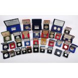 Great Britain, selection of proof coins and sets, also boxed medals and ingots. Coins include, proof