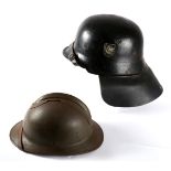 1936-45 German fireman's helmet. M34 Fire Protection Police or Feuerschutzpolizei helmet with
