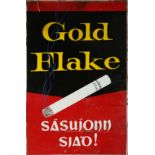 Gold Flake Sásuíonn Siad Irish language enamel advertising sign, rectangular, one-sided metal wall