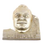 James Connolly, 1969, relief bust by Peter Grant. A plaster sculptural model of James Connolly, a