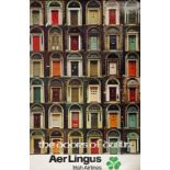 Irish Travel Poster 1970s. An Aer Lingus poster of Georgian doorways, 33½" x 21½ (85 x 55cm).