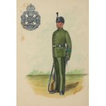 A pair of watercolour studies of non-commissiond officers in The Devonshire Regiment and The Rifle
