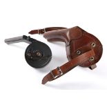 Luger snail drum and holster. A Model Gun Company (MGC) Luger Snail Drum or Trommel Magazine,