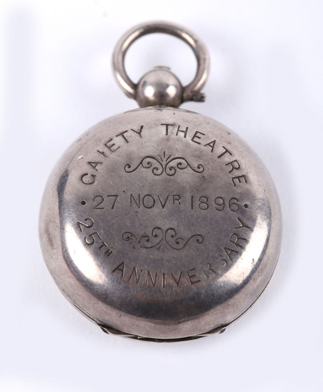 1896 (November 27) Gaiety Theatre - 25th Anniversary, presentation silver sovereign case, from