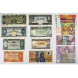 Banknotes, Australia, 1827-2000, includes 10/- 1942, 1952; £1 1927, 1942, 1960; £5 1952, 1965,