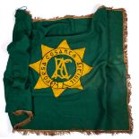 Oglaigh na hÉireann, Fórsa Cosanta Áitiúil (FCA) parade flag, gilt fringed, the green ground