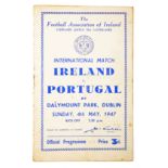 Football, Ireland v Portugal 1947, match programme, Football Association of Ireland at Dalymount