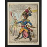 James Gillray. Buonaparte hearing of Nelson's Victory, swears by his Sword to Extirpate the