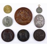 Irish exhibition medals. An 1865 Dublin International Exhibition bronze award medal awarded to E.