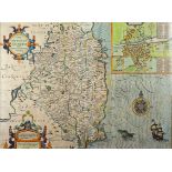 1612 Map of Leinster by John Speed. A hand-coloured, engraved map, 'The Countie of Leinster with the