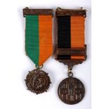 1916 miniature pair. A miniature 1916 Rising Service Medal; and a miniature 1917-21 War of