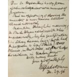 William Gladstone, autograph letter signed, one page, December 29, 1896 A personal letter to General