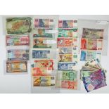 Banknotes, Hong Kong, Singapore and others. Mixed Lot mostly 1990-2010 EF-UNC also Mauritus, S. Tome