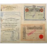 Irish scripophily 1864-1933. A collection of seven Irish share certificates. Holyford Copper