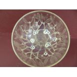 R. Lalique, France opalescent glass bowl with "Gui" mistletoe decoration, signed to centre, diameter