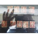 158 Penny Red stamps, different plate numbers
