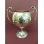 A very large silver two handled trophy cup - Birmingham 1929 - 104 ozts - Ht. 17.5 ins